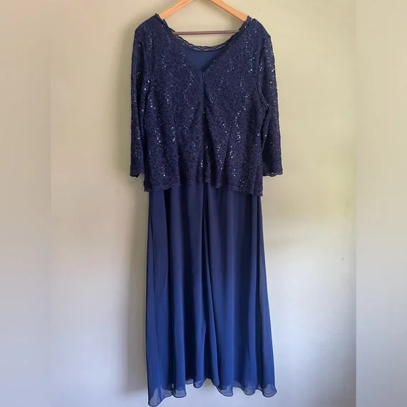 alex evenings lace bodice dress Alex Evenings Women's Tea Length Dress, Blue, 8 main image 1